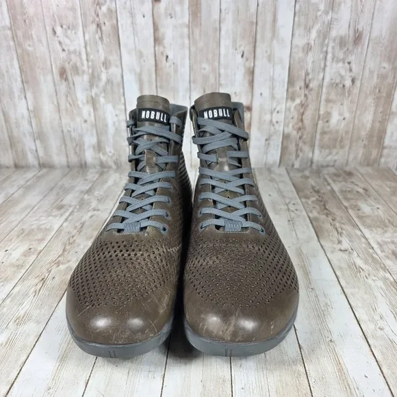 NOBULL High Top Trainer CrossFit Lifting‎ Shoes Olive Perforated Mens 10.5