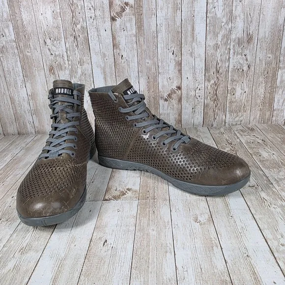 NOBULL High Top Trainer CrossFit Lifting‎ Shoes Olive Perforated Mens 10.5