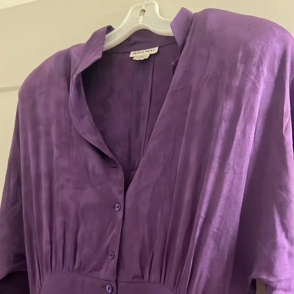 Nora Noh purple silk belted dress