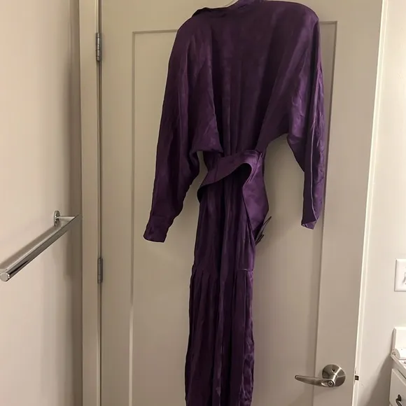 Nora Noh purple silk belted dress