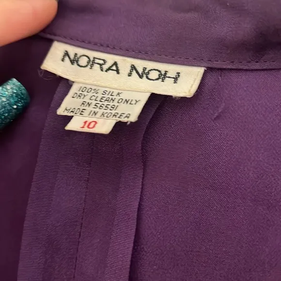 Nora Noh purple silk belted dress