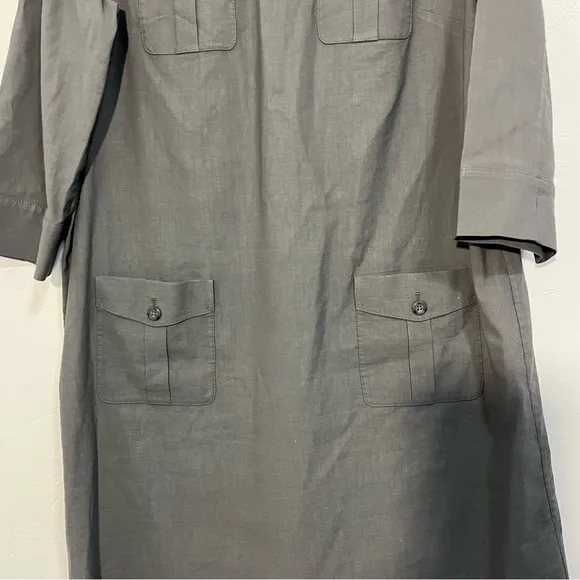 Nordstrom Collection Grey CastleRock Linen Blend Minimalist Shift Dress