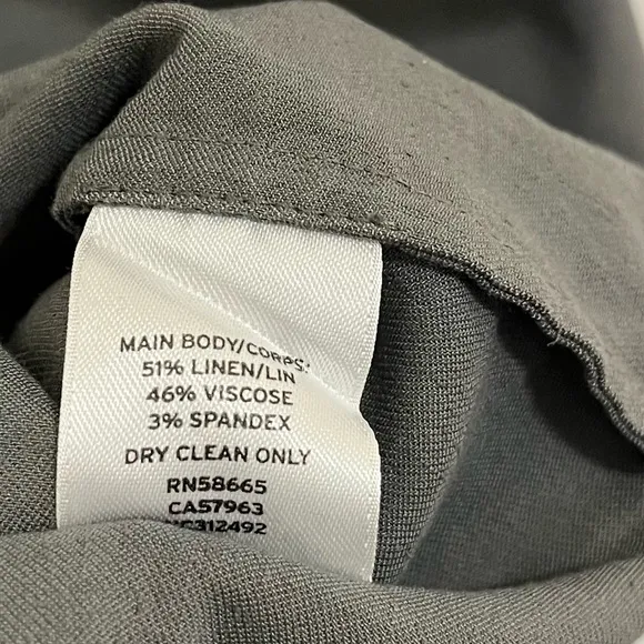 Nordstrom Collection Grey CastleRock Linen Blend Minimalist Shift Dress