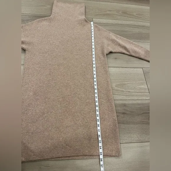 NORDSTROM SIGNATURE Long Sleeve 95% Cashmere Sweater Dress Tan Camel Size M