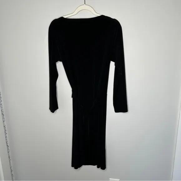 Norma Kamali Black Sweetheart Wrap Dress Classic Large Neutral Minimalist Work