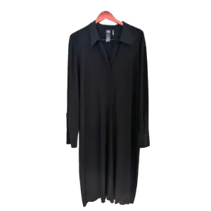 Norma Kamali Timeless Chic Minimalist black button down shirt dress