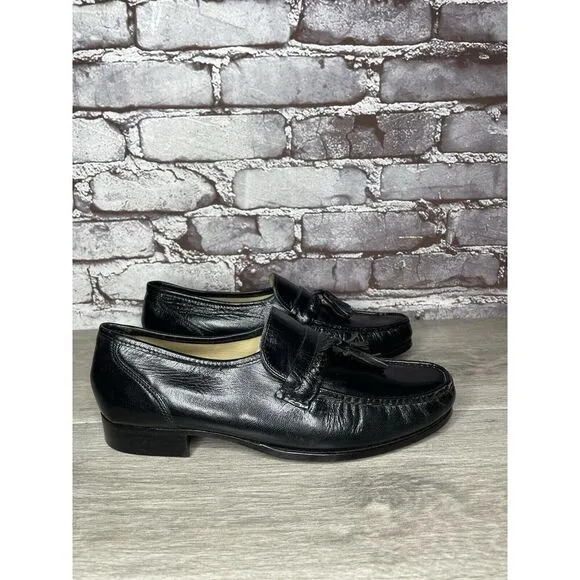 Nunn Bush Black Leather Slip On Tassel Loafers Dress Shoes Men’s Sz 7.5M US/41EU