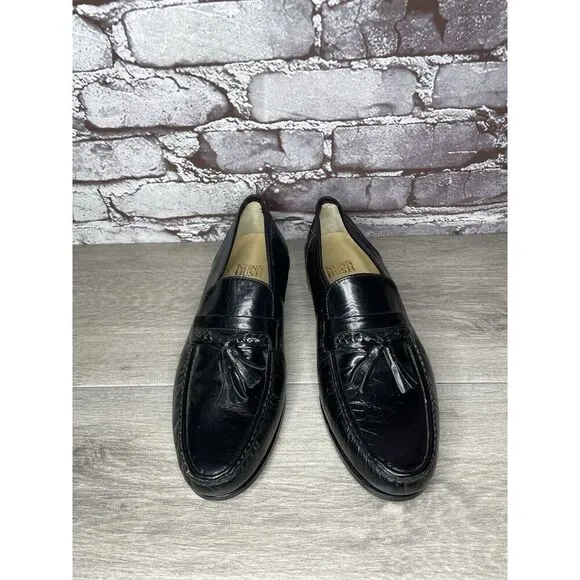 Nunn Bush Black Leather Slip On Tassel Loafers Dress Shoes Men’s Sz 7.5M US/41EU