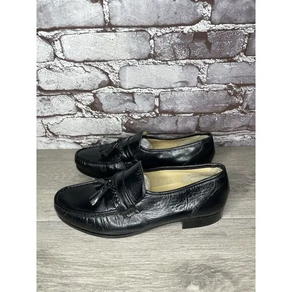 Nunn Bush Black Leather Slip On Tassel Loafers Dress Shoes Men’s Sz 7.5M US/41EU
