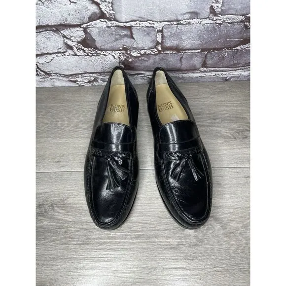 Nunn Bush Black Leather Slip On Tassel Loafers Dress Shoes Men’s Sz 7.5M US/41EU