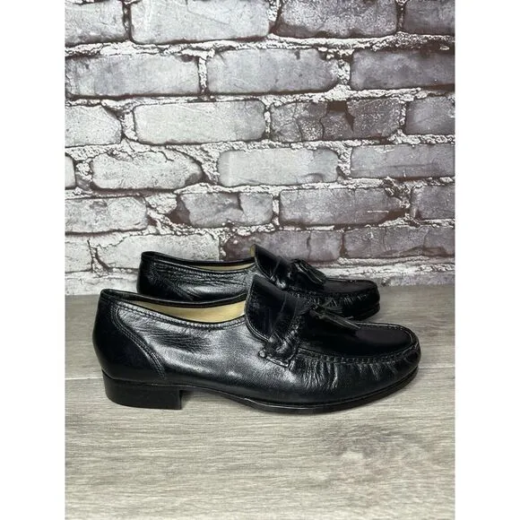 Nunn Bush Black Leather Slip On Tassel Loafers Dress Shoes Men’s Sz 7.5M US/41EU