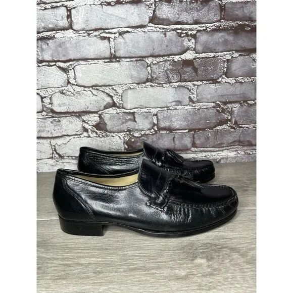 Nunn Bush Black Leather Slip On Tassel Loafers Dress Shoes Men’s Sz 7.5M US/41EU