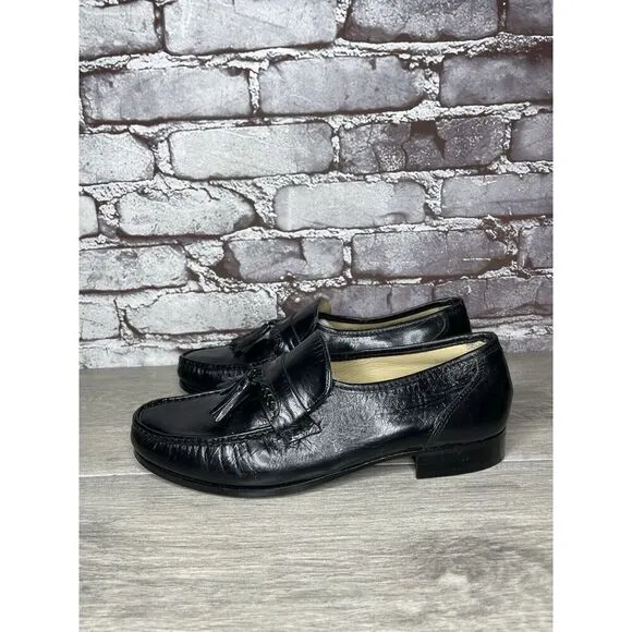 Nunn Bush Black Leather Slip On Tassel Loafers Dress Shoes Men’s Sz 7.5M US/41EU