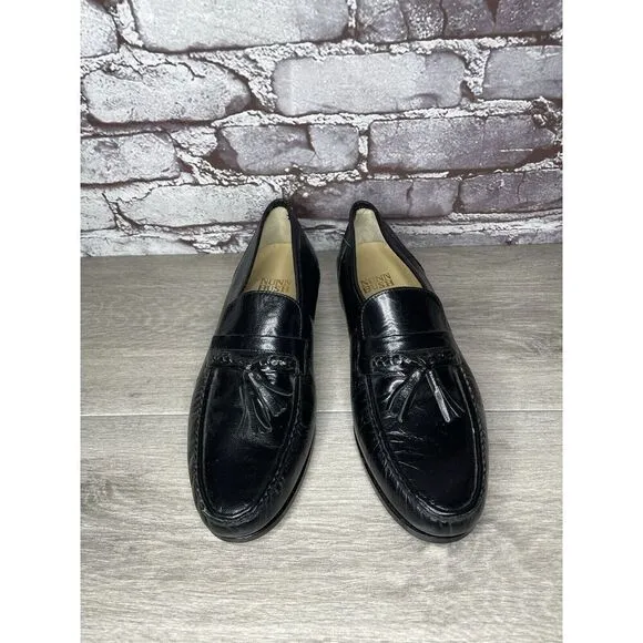 Nunn Bush Black Leather Slip On Tassel Loafers Dress Shoes Men’s Sz 7.5M US/41EU