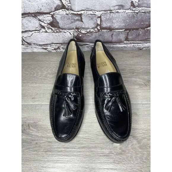 Nunn Bush Black Leather Slip On Tassel Loafers Dress Shoes Men’s Sz 7.5M US/41EU