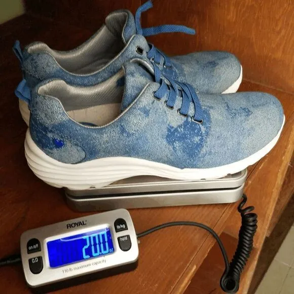 Nurse Mates Velocity Distressed Denim Slip Resistant Sneaker Shoes Size 9 M