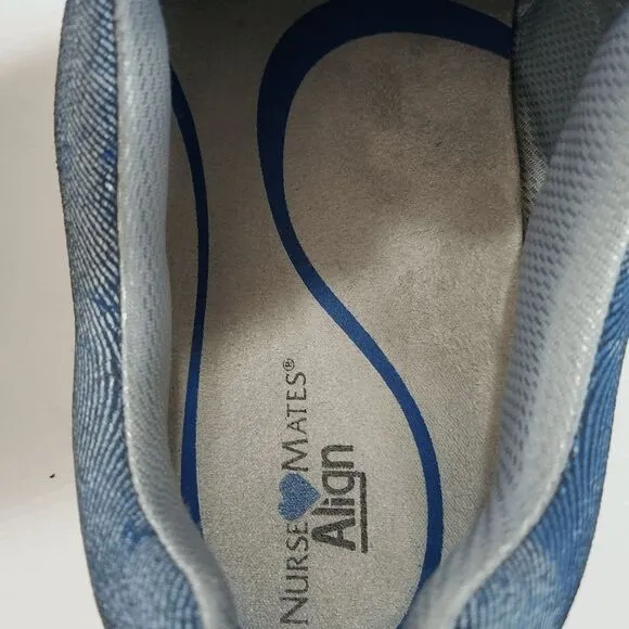 Nurse Mates Velocity Distressed Denim Slip Resistant Sneaker Shoes Size 9 M