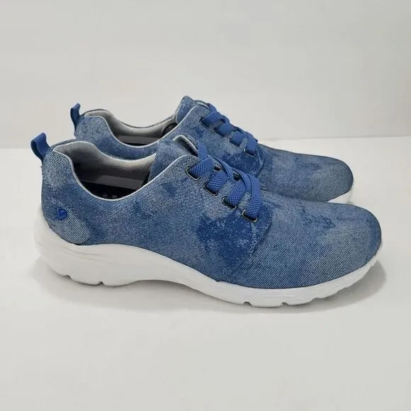 Nurse Mates Velocity Distressed Denim Slip Resistant Sneaker Shoes Size 9 M