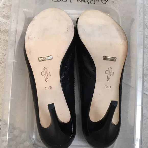 NWOB Cole Haan (Nike air) platform peep toe heels 10 Black