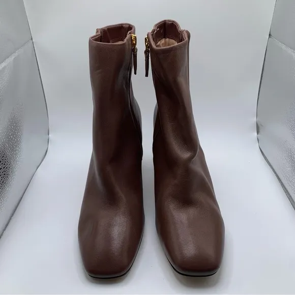 NWOB Cole Haan Womens Chrystie Square Toe Bootie brown leather heel size9B  1299