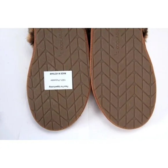 NWOB KOOLABURRA BY UGG Milo cheetah slippers slip on slide suede shoes tan 6
