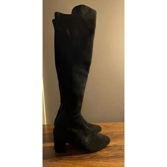 NWOB Stuart Weitzman Gillian 60 Black Suede Over The Knee Boots US 7 37.5 $750