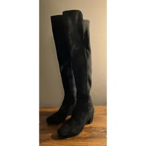 NWOB Stuart Weitzman Gillian 60 Black Suede Over The Knee Boots US 7 37.5 $750