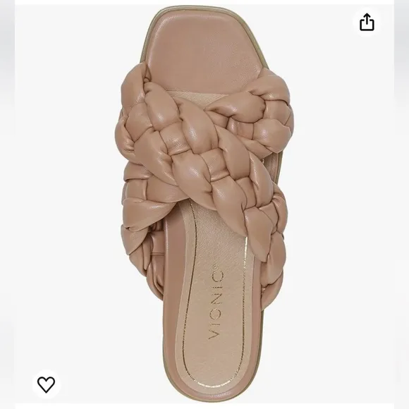 NWOB Vionic Kalina Women's Slide On Braided Sandals In Nude Size 9