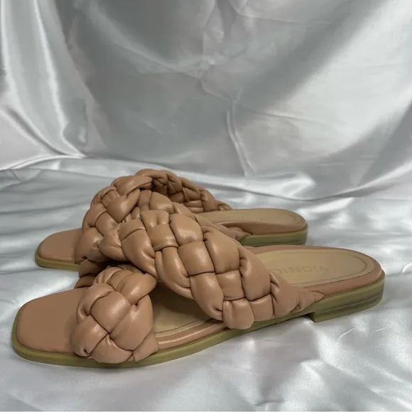NWOB Vionic Kalina Women's Slide On Braided Sandals In Nude Size 9