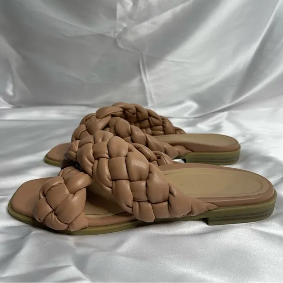 NWOB Vionic Kalina Women's Slide On Braided Sandals In Nude Size 9