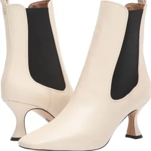 NWOB Women's Sam Edelman Lani Square Toe Ankle Boots in Ivory Size 10
