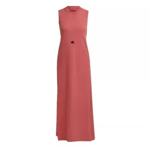 NWOT ADIDAS Sporty Sleeveless Stretch Maxi Dress Pink Athletic Tank w/Slit SMALL