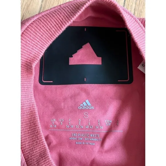 NWOT ADIDAS Sporty Sleeveless Stretch Maxi Dress Pink Athletic Tank w/Slit SMALL