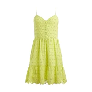 NWOT Alice   Olivia FAE SPAGHETTI STRAP MINI DRESS in Lemon Sorbet SZ 4