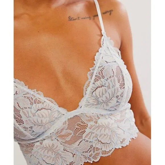 NWOT Free People Crossdye Everyday Lace Longline Bralette Set of 2