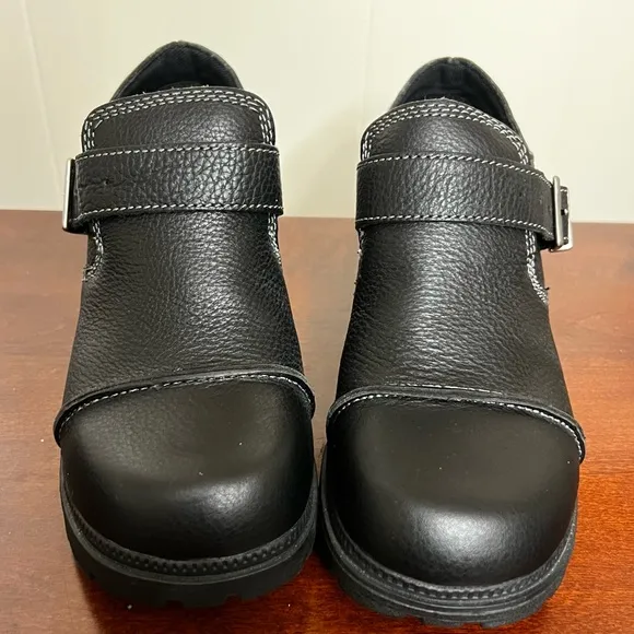 NWOT Harley Davidson vintage Black Leather Tatum Buckle moto ankle Boots 7.5