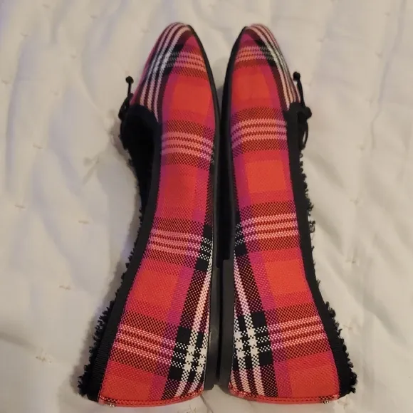 NWOT Kate Spade Red and Black Cozy Plaid Slippers (26)