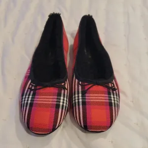NWOT Kate Spade Red and Black Cozy Plaid Slippers (26)