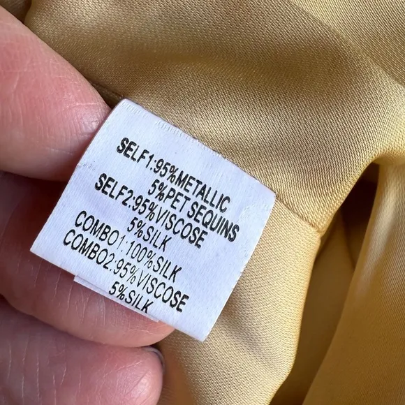 NWOT Kay Unger Sequin and Silk Mini Party Dress in Gold Size 8