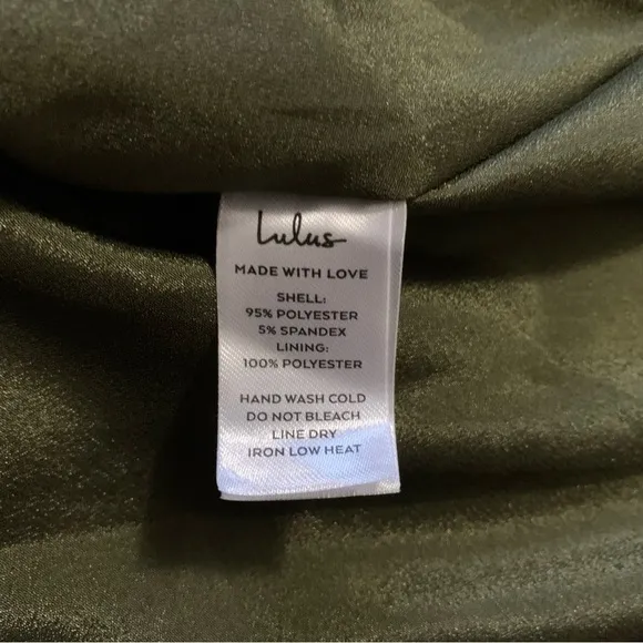 NWOT Lulus Size XL Exuberant Luxury Olive Green Satin Ruffled Lace-Up Maxi Dress