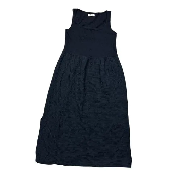 NWOT Madewell Women's XS Black Knit Tank Midi Dress Sleeveless Spring Minimalist