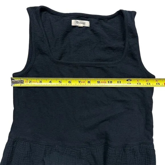 NWOT Madewell Women's XS Black Knit Tank Midi Dress Sleeveless Spring Minimalist