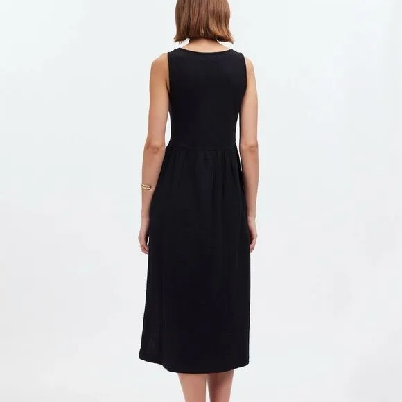 NWOT Madewell Women's XS Black Knit Tank Midi Dress Sleeveless Spring Minimalist