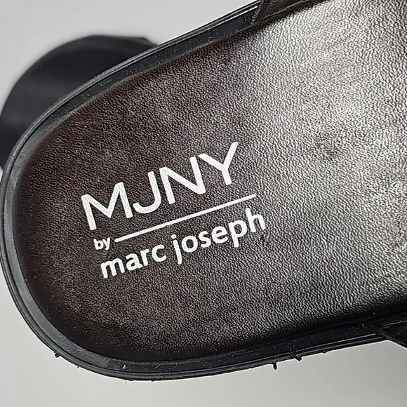 NWOT MJNY Marc Joseph Roman Court Slippers Sandal Flip-flop Leather Brown 10