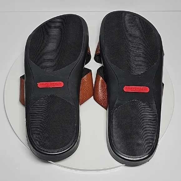 NWOT MJNY Marc Joseph Roman Court Slippers Sandal Flip-flop Leather Brown 10