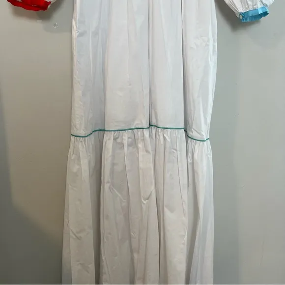 NWOT STAUD- Demi Dress Cotton Poplin Maxi Dress Quite Luxury Classic White