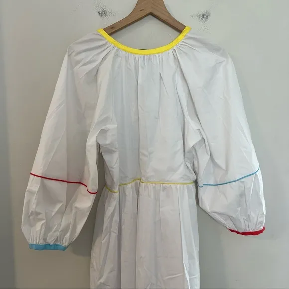 NWOT STAUD- Demi Dress Cotton Poplin Maxi Dress Quite Luxury Classic White