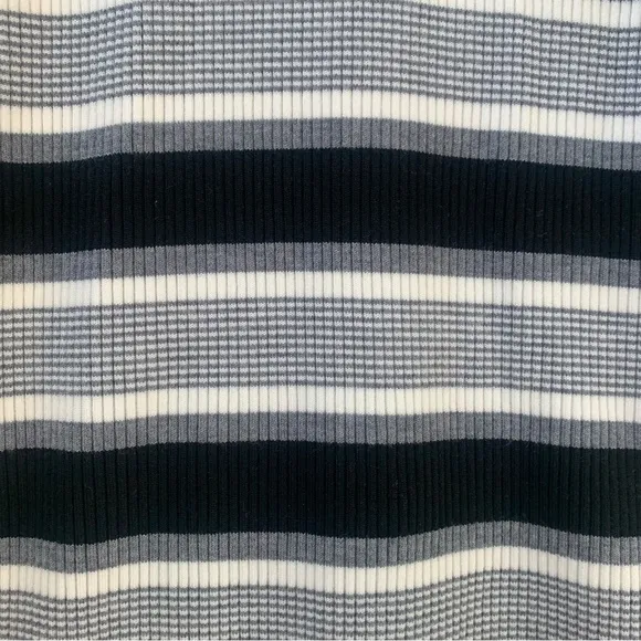 NWOT Theory Empire Wool Stripe Ribbed Merino wool stretch Midi Dress Medium