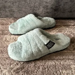 NWOT Ugg Fluff You Mens Slippers Teal Real Lamb Fur 11