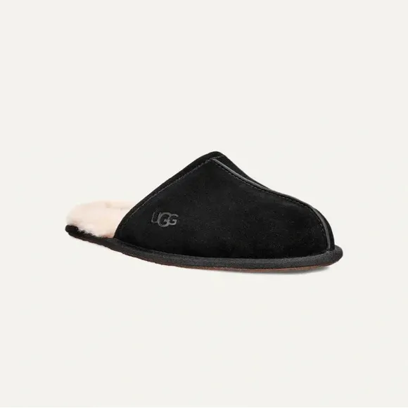NWOT uggs men’s scuff black suede slippers